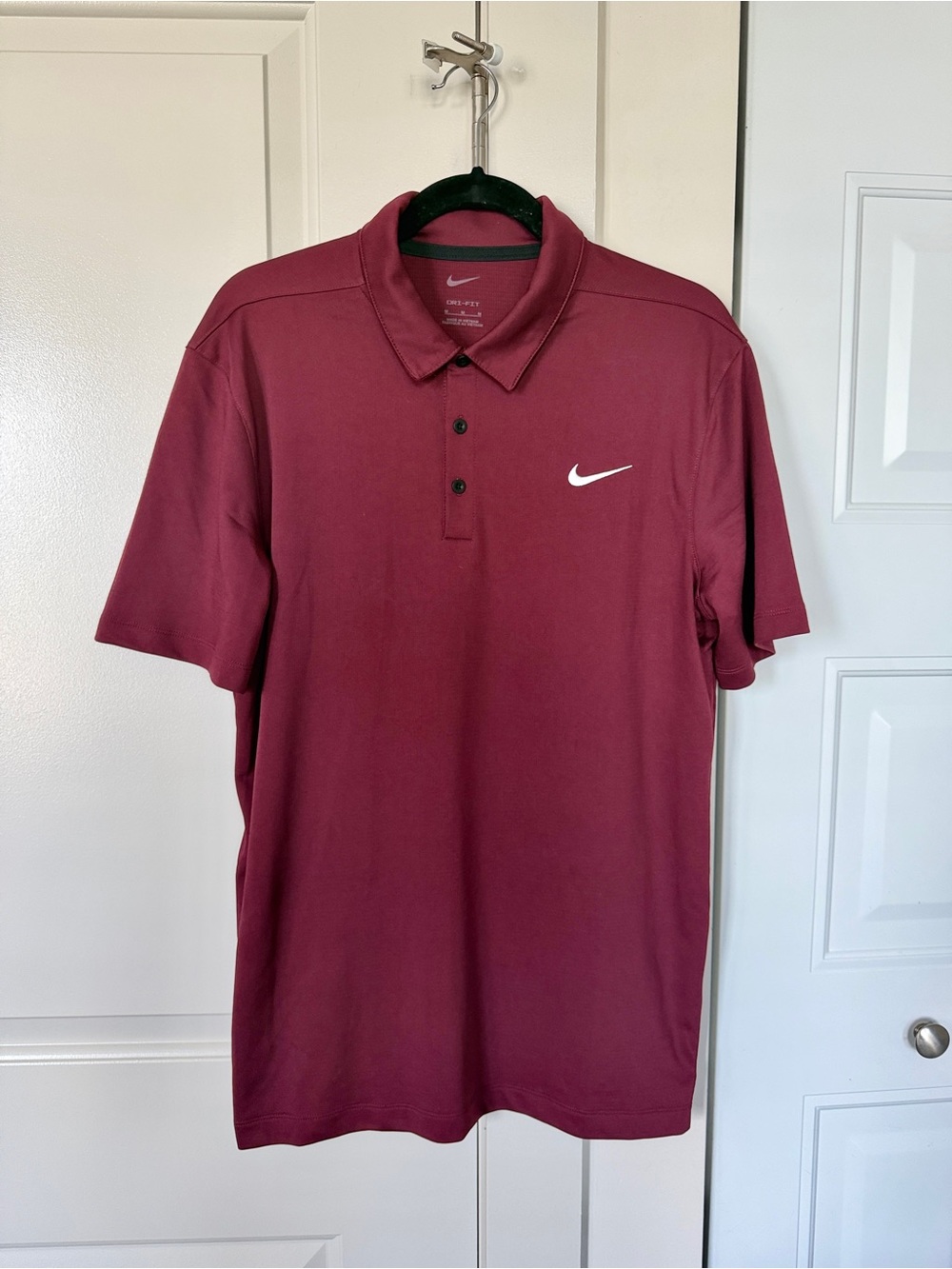 Nike | Men’s Size M | Burgundy | Performance Polo with White Swoosh